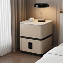 现代简约床头柜卧室家用收纳实木储物柜小尺寸30cm床边柜带密码 锁