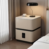 现代简约床头柜卧室家用收纳实木储物柜小尺寸30cm床边柜带密码 锁
