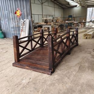 定制拱桥防腐木碳化实木小桥造景木桥庭院民宿小木桥婚庆小桥