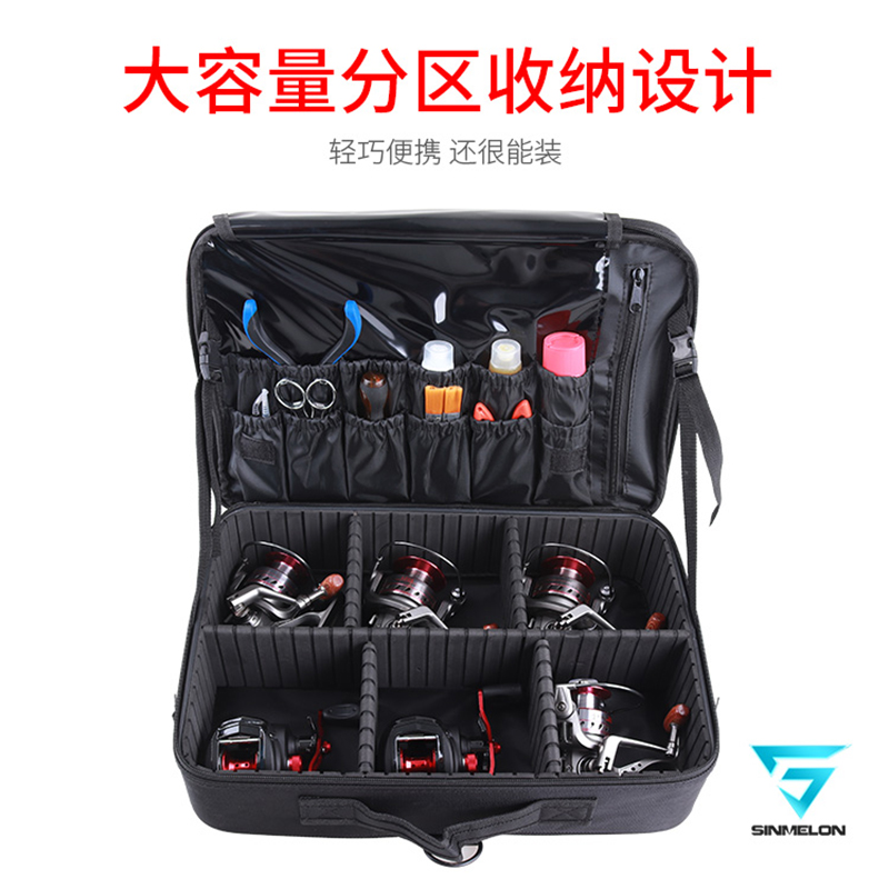 热销渔轮收纳包路亚轮纺车轮便携渔具包钓鱼配件多功能包工具包钓