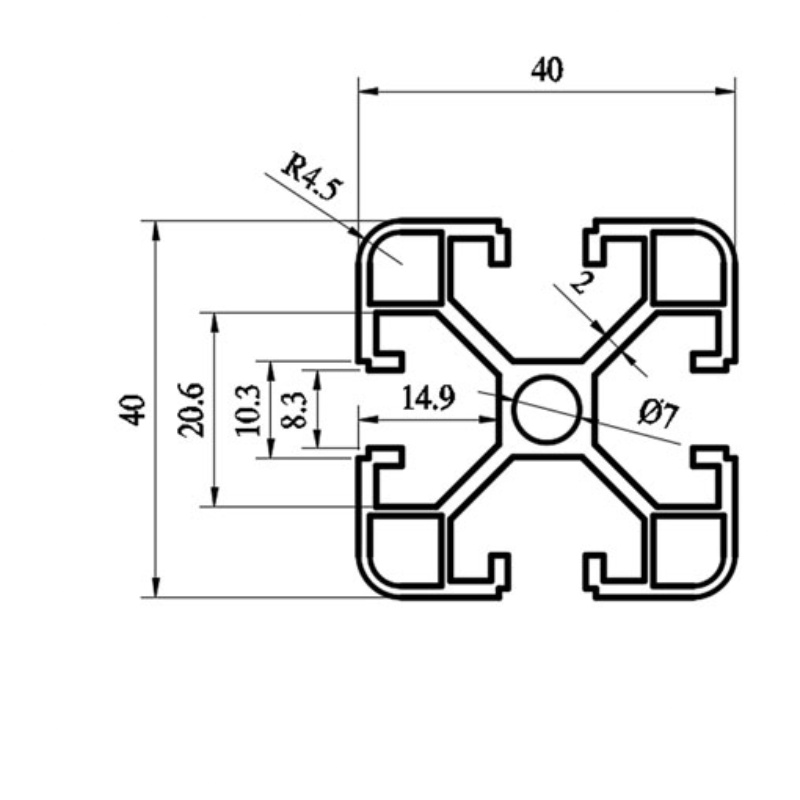 热销铝合金型材框架定制车间流水线防护罩支架鱼缸工业隔断围栏40