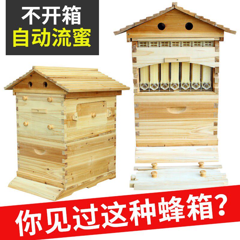 热销蜜蜂箱自流蜜全套养蜂箱双层带巢框自动取蜜器意蜂养蜂工具