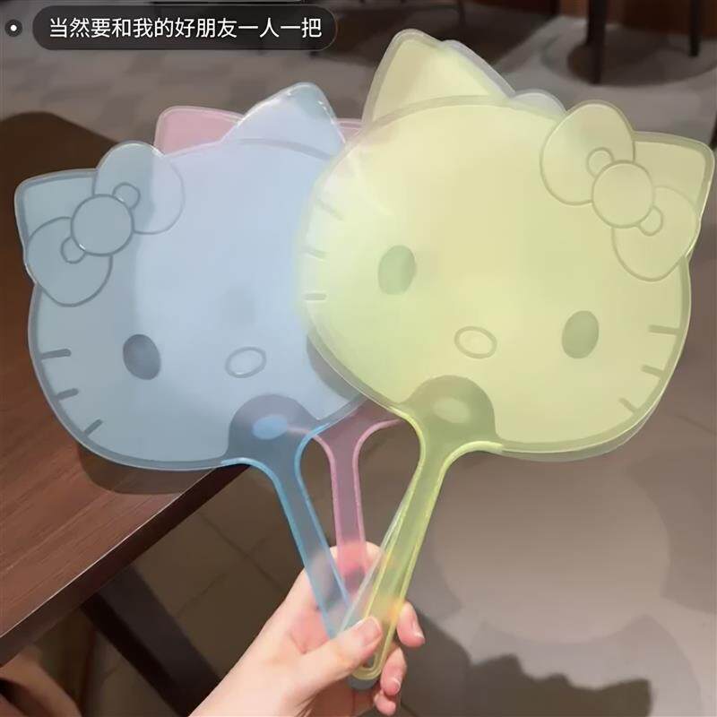 热销猫咪塑料扇子结实耐用轻便手摇扇夏季驱蚊学生宿舍手持扇解暑