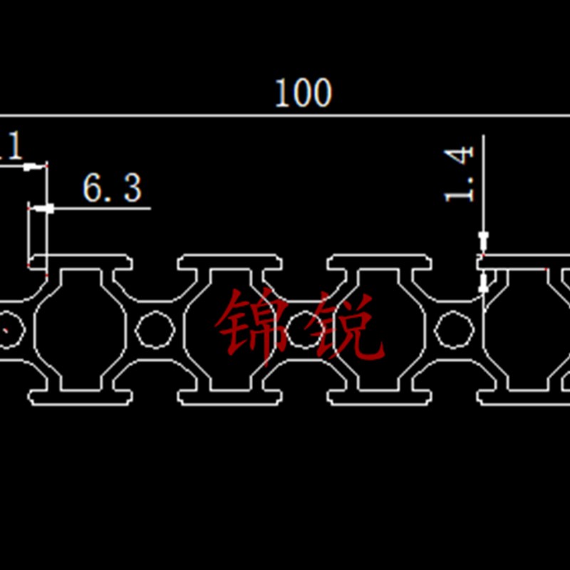 热销欧标工业铝材20100宽面铝合金型材雕刻机面板20*100自动化滑