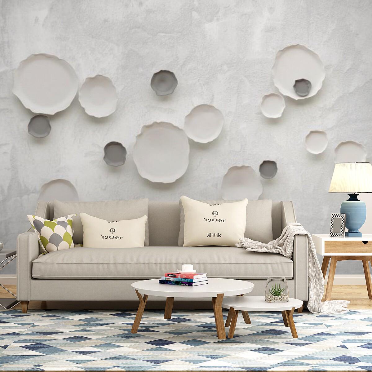 热销3D立体现代简约电视背景墙壁纸几何客厅影视墙布2022年新款壁