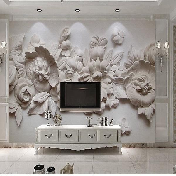 热销现代简约3D立体壁画5D墙布8D浮雕人物卧室墙纸客厅电视背景墙