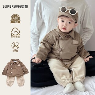 婴幼儿衣服d秋冬款 外出棉服洋气婴幼儿分体两件套冬 套装 宝宝冬季