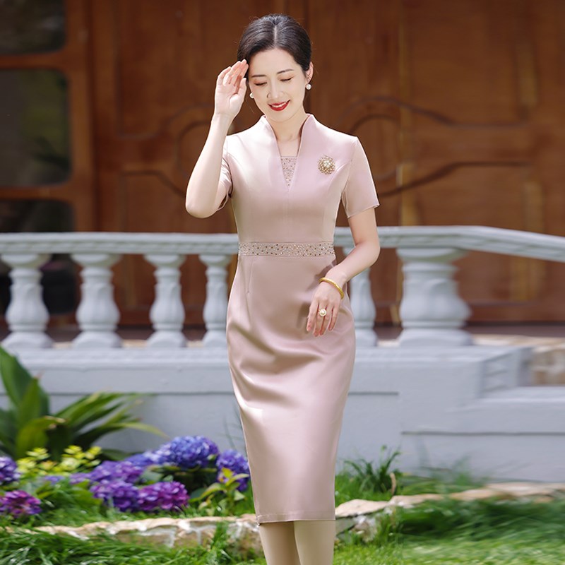 厂家高端a喜婆婆婚宴装旗袍日常可穿结婚礼服气质连衣裙Z妈妈喜服