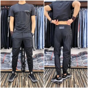 拼接网面空调短袖 Y11 时尚 休闲套装 两件套舒适百搭透气冰冰潮 男士