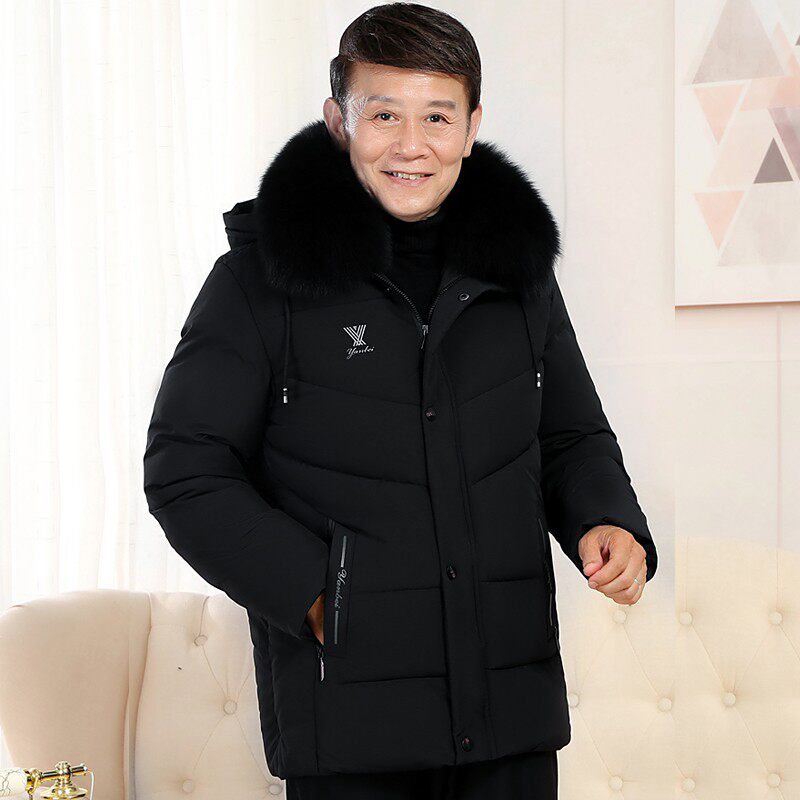 冬季爸爸爷爷冬装外套中老年人棉衣男加绒加厚男士大棉袄老人棉服