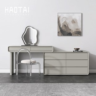 意式极简整装梳妆台简约风小户型卧室高级感化妆桌收纳柜斗柜一体