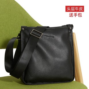 头层牛皮包男士商务休闲斜挎包包背包高级男款手机真皮单肩小挎包