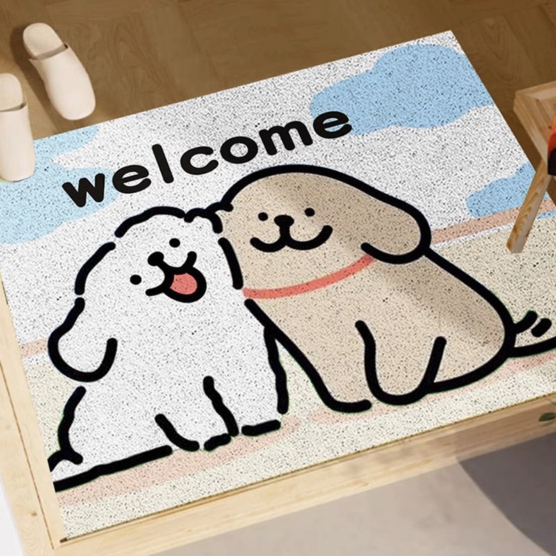 入户门地垫门口丝圈脚垫除尘耐脏进门垫子创意卡通地毯可裁剪垫子