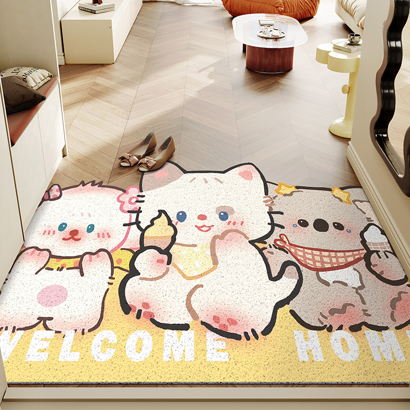 兔年新款地垫入户门垫门口地垫进门丝圈脚垫玄关防滑垫可裁剪地毯