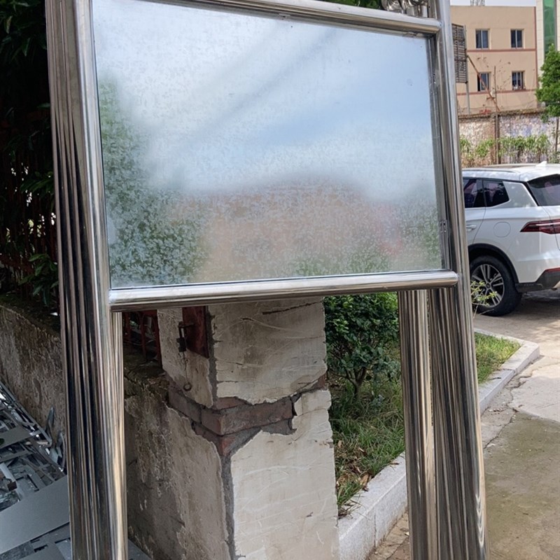 不锈钢宣传栏户外广告牌河道警示牌指示牌花草牌展板架告示栏定制