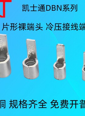 KT凯士通DBN1.25-10片形裸端头紫铜冷D压接线端子DBN2-10/DBN5.5