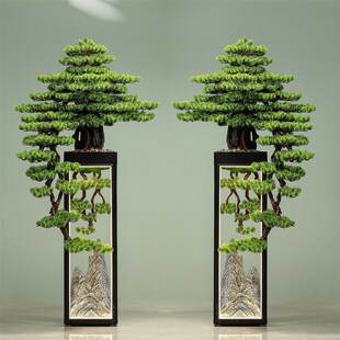 仿真迎客松d假树绿植大型落地摆件茶室会所办公室客厅罗汉松装饰