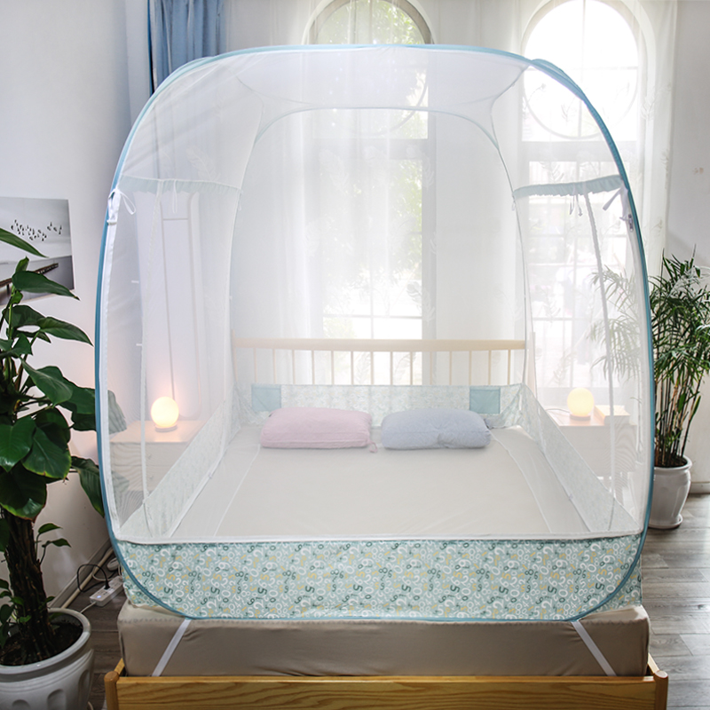 蒙古包蚊帐新款免安装1.5/1.8m床家用可折叠加密加厚公主风双人棉