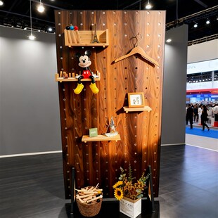 实木洞洞板落地立式定制玄关隔断屏风收纳展示架可移动入户门新型