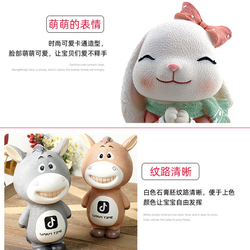 彩绘石膏娃娃涂色白胚DIY涂鸦玩具摆摊储蓄罐新款大小号娃娃模具