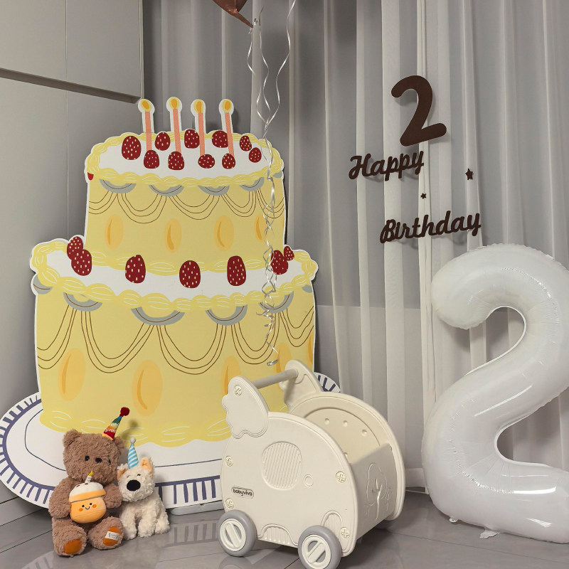 ins网红卡通粉色生日蛋糕kt板生日周岁装饰立牌宝宝拍照布置道具,节庆用品/礼品,气球,淘宝优惠券,粉丝福利购,淘宝优惠卷