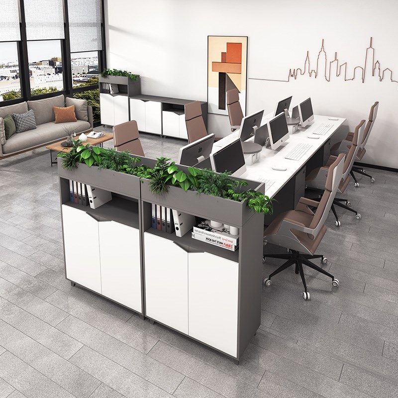 办公室花槽隔断柜底座柜办公矮柜文件柜资料柜档案柜带锁储物柜木