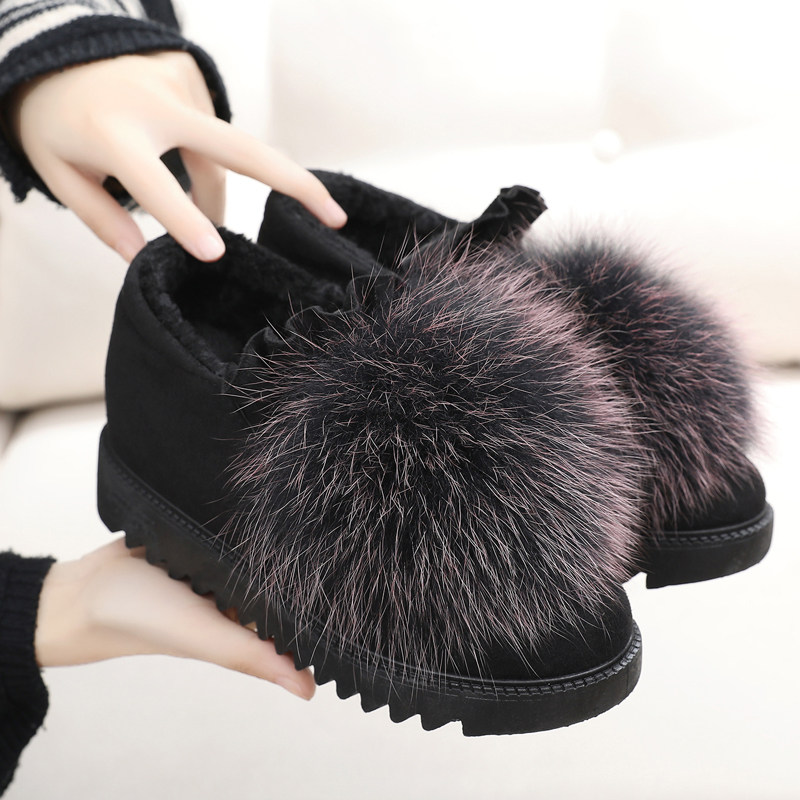 内增高毛毛鞋女士冬季外穿加绒保暖厚底棉鞋浅口一脚蹬坡跟豆豆鞋,女鞋,乐福鞋（豆豆鞋）,淘宝优惠券,粉丝福利购,淘宝优惠卷