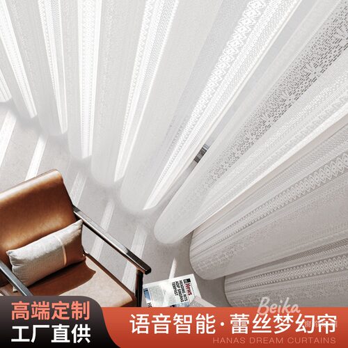 新款蕾丝花纹垂直帘梦o幻帘竖百叶窗帘客厅办公室遮光梦幻窗帘哈