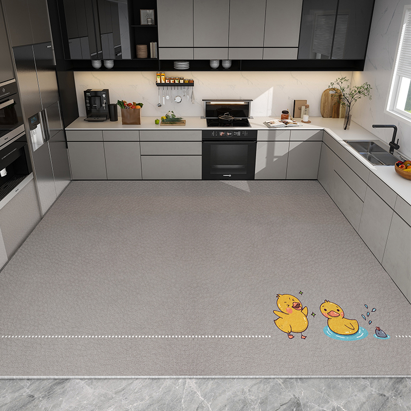 厨房地垫防滑防油可擦免洗专用垫子家用防水防脏脚垫整铺防摔地毯