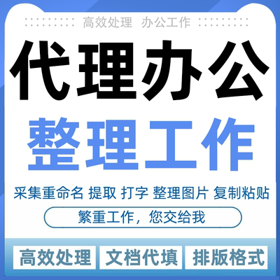 代办公整理文件文档图片人工分类excel重命名归类数据填写工地作