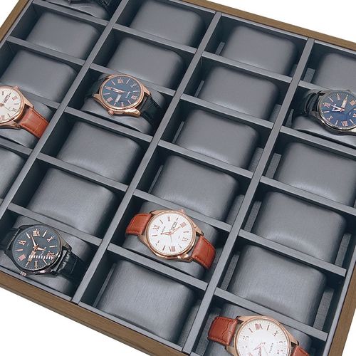 多位家用手表收纳盒高档拉丝皮质男女放手链串腕表盒子收藏名片盒