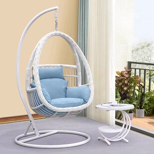 白色单人卧室小秋千懒人s吊篮椅子成人悬挂吊篮吊椅阳台藤编摇篮