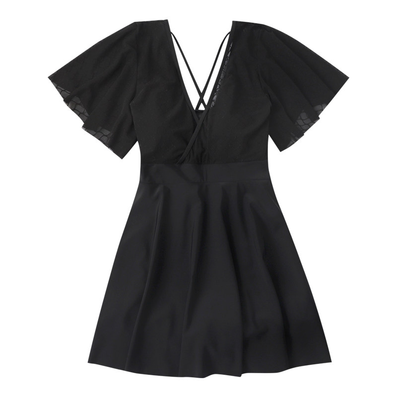 大码泳衣女胖mm连体裙式200斤加肥加大平角裤遮肚显瘦保守温泉装