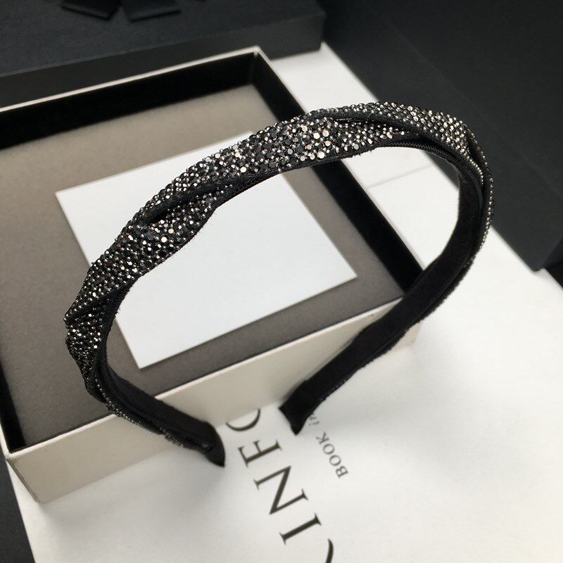 细发箍麻花编织头箍日韩时尚精致水钻带钻K发卡外出百搭高级感发