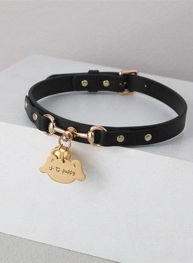 铃铛金属骨头牌猫咪定制刻字项圈女M带链子K9小众choker加长男款