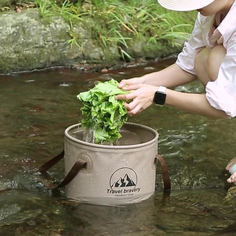 户外折叠水桶便携式旅行大容量装水洗衣洗菜露营用品泡脚袋折叠盆