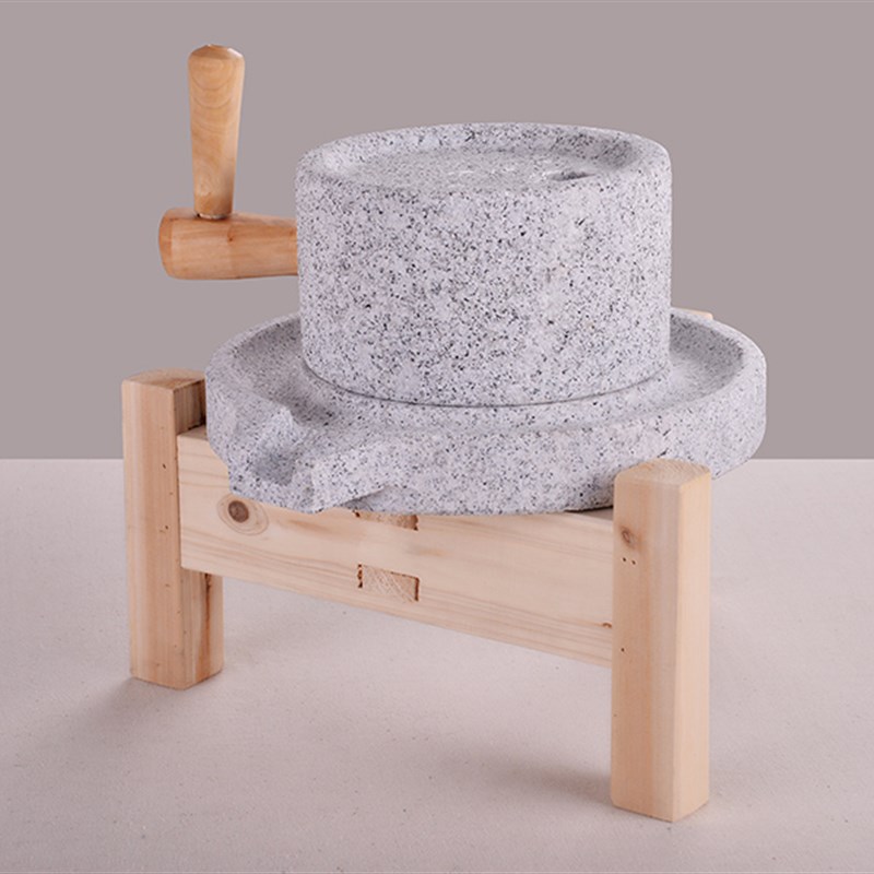 家用麻石小石磨天然石磨磨盘小型老式米麦面豆浆豆腐机手工肠粉机