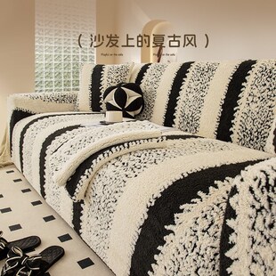沙发罩全包万能套2024新款秋冬加厚舒棉绒懒人弹力旧沙发换新套罩