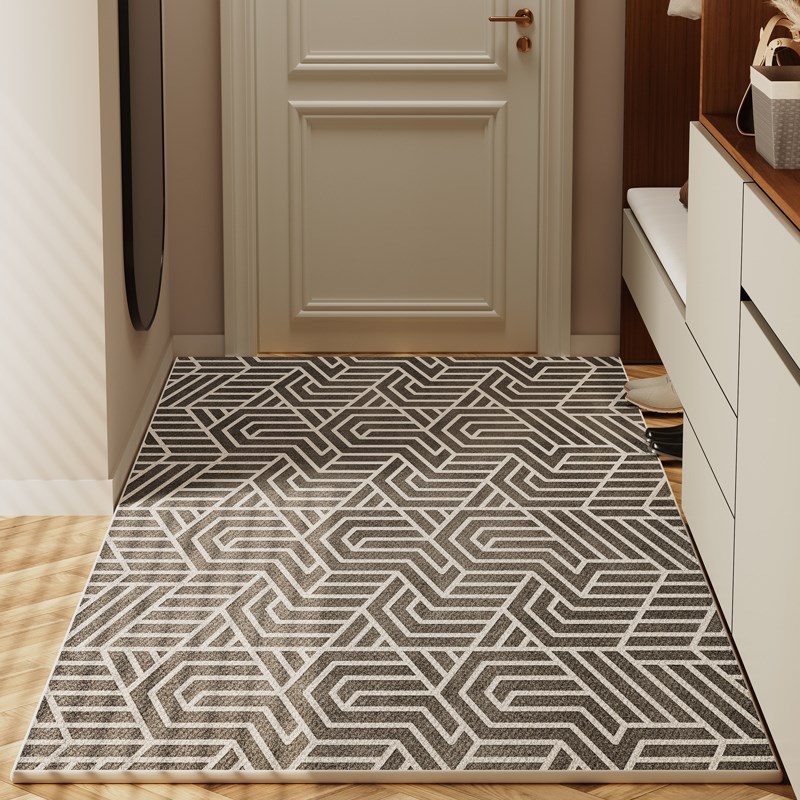 入户门地垫奶油风纯色高级进门大门垫玄关地毯定制可裁剪防滑脚垫