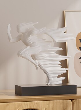 高级感运动人物雕塑石膏摆件现代简约客厅电视酒柜艺术小众装饰品