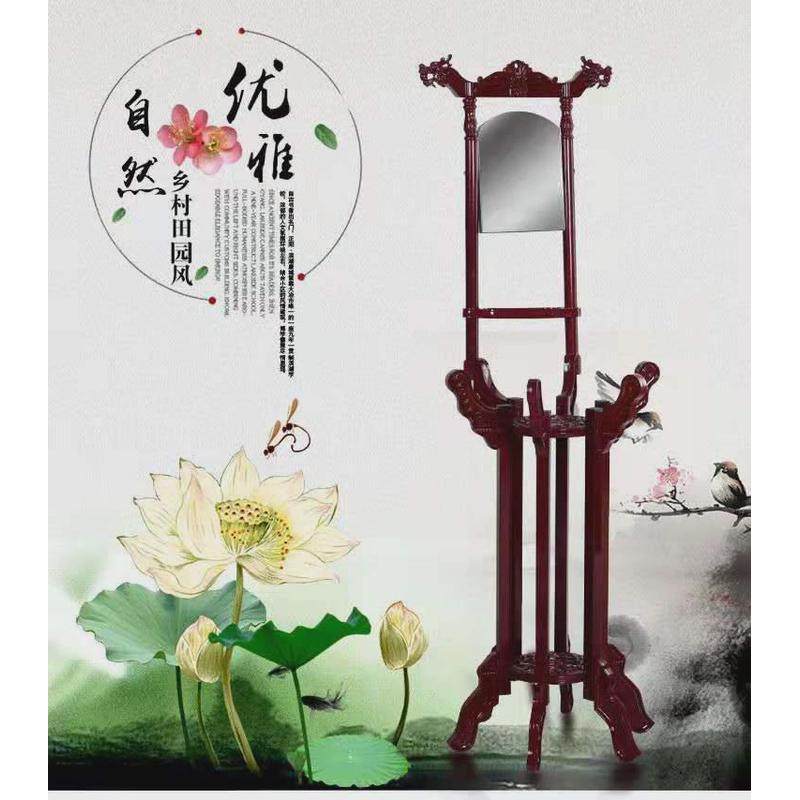 洗脸盆架家用落地带镜子老式卫生间脸盆置物架农村仿古支架脸盆架