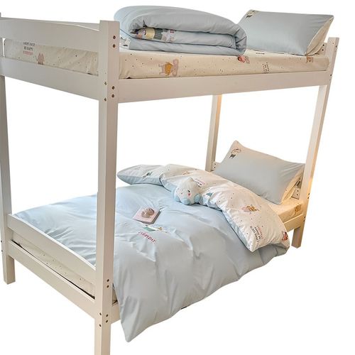 全棉纯棉学生宿舍上下铺床上三件套大学生寝室床单被套刺绣四件套