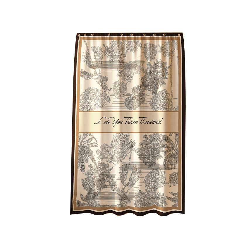 美式淋浴房浴帘浴室门帘防水窗帘卫生间干湿隔断帘免打孔遮挡帘子