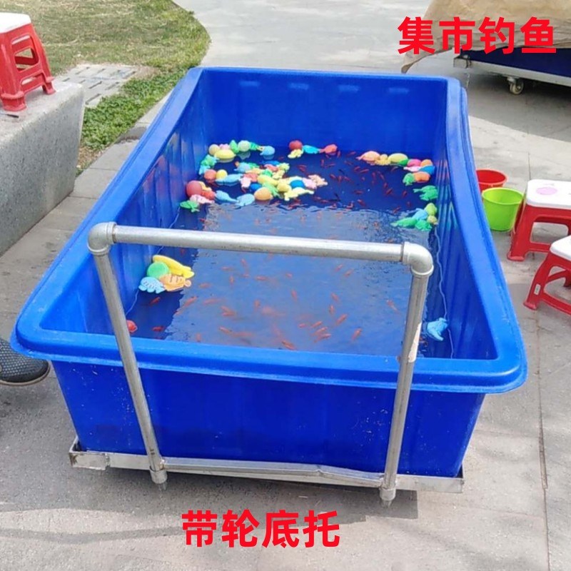 带轮加厚牛筋塑料水箱大号滑轮方箱车间服装纺织收纳周转箱移动桶