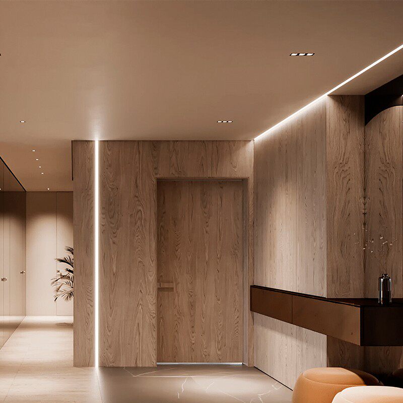 智能感应线形灯嵌入式铝槽灯带轨道预埋I式明装客厅线性无主灯线