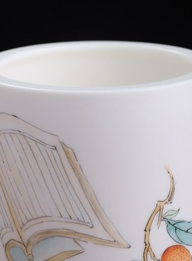 《读书励志》陶瓷手绘笔筒摆件书房卧室桌面装饰品送学生开学礼物