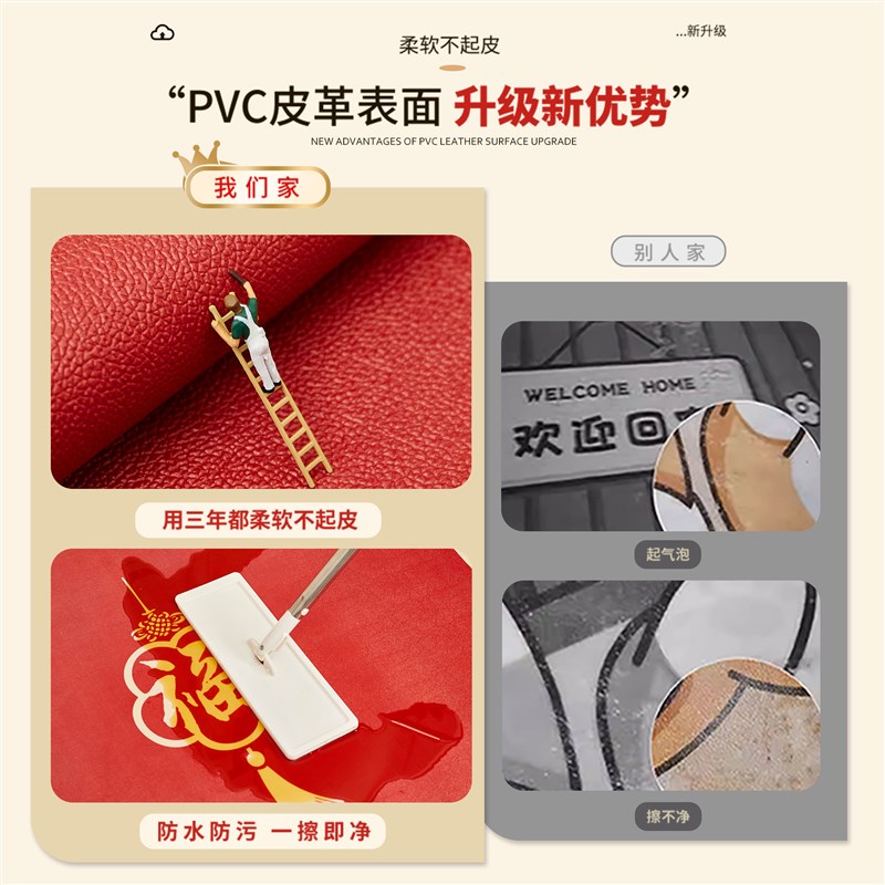 结婚入户地垫婚房布置门口脚垫装饰婚礼喜字地毯客厅喜字pvc门垫