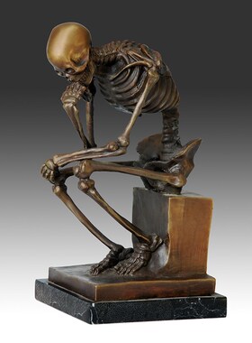 铜雕塑思想者EP073998欧式工艺品酒店书K房家居桌面装饰品摆件包