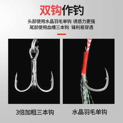 亮片铁板路亚饵海i钓双钩远投飘落假饵翘嘴淡水垂钓鲈鱼专杀套装