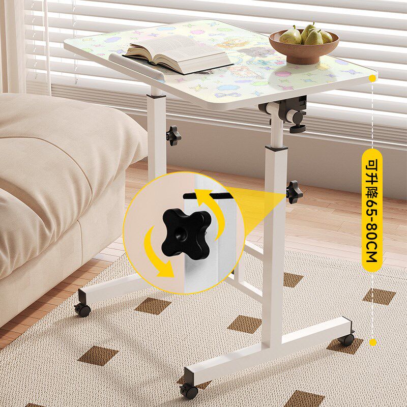 简易床边桌可移动桌子卧室家用学生笔记本电脑桌折叠升降学习书桌